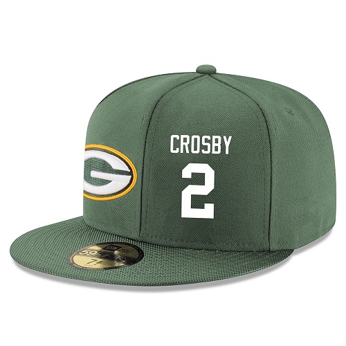 NFL Green Bay Packers #2 Mason Crosby Stitched Snapback Adjustable Player Hat - Green/White